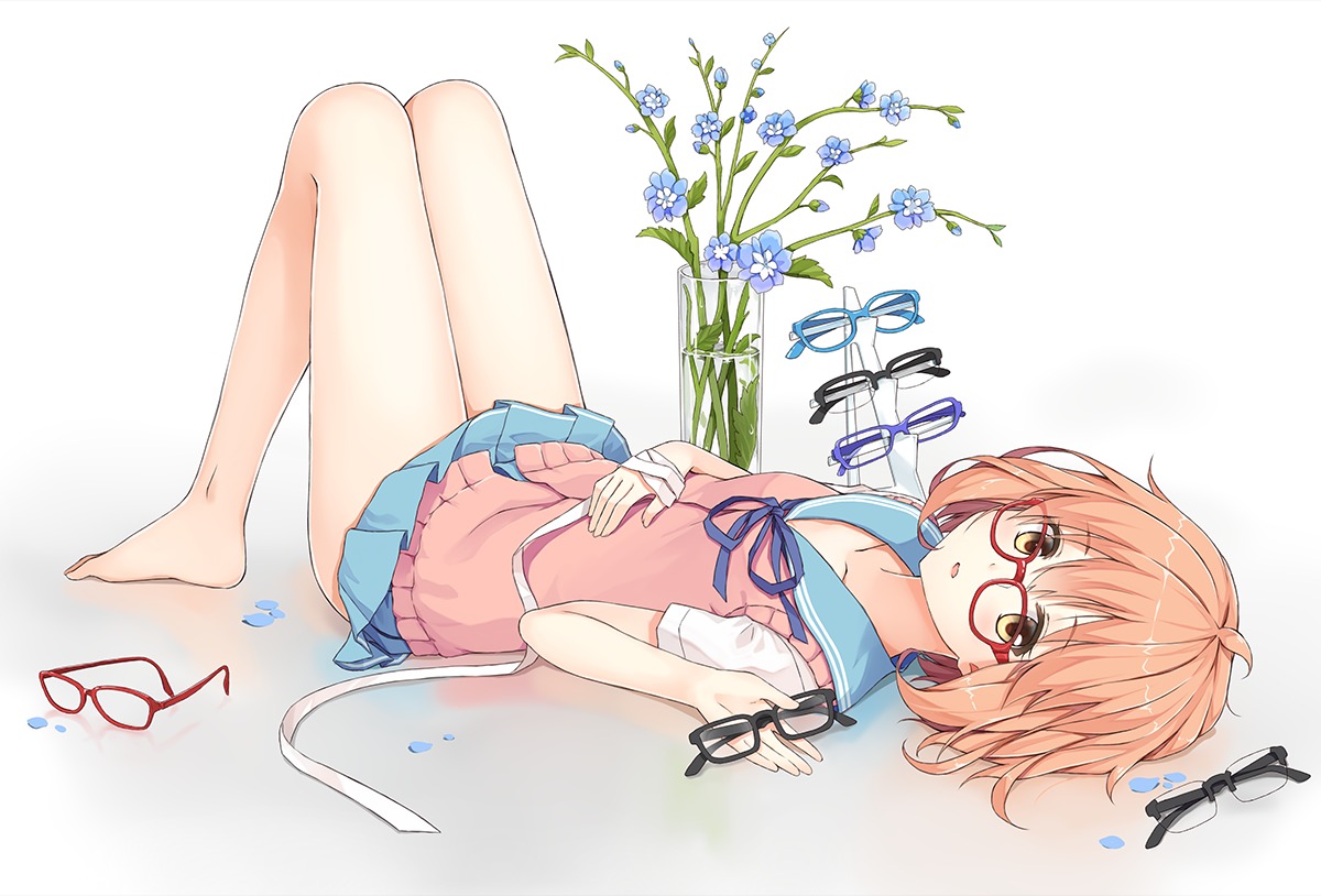 feet kuriyama_mirai kyoukai_no_kanata megane seifuku terras