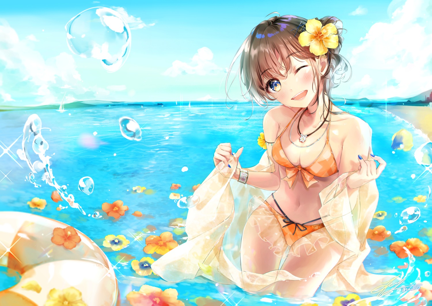 bikini see_through swimsuits takuki_takuki wet wet_clothes