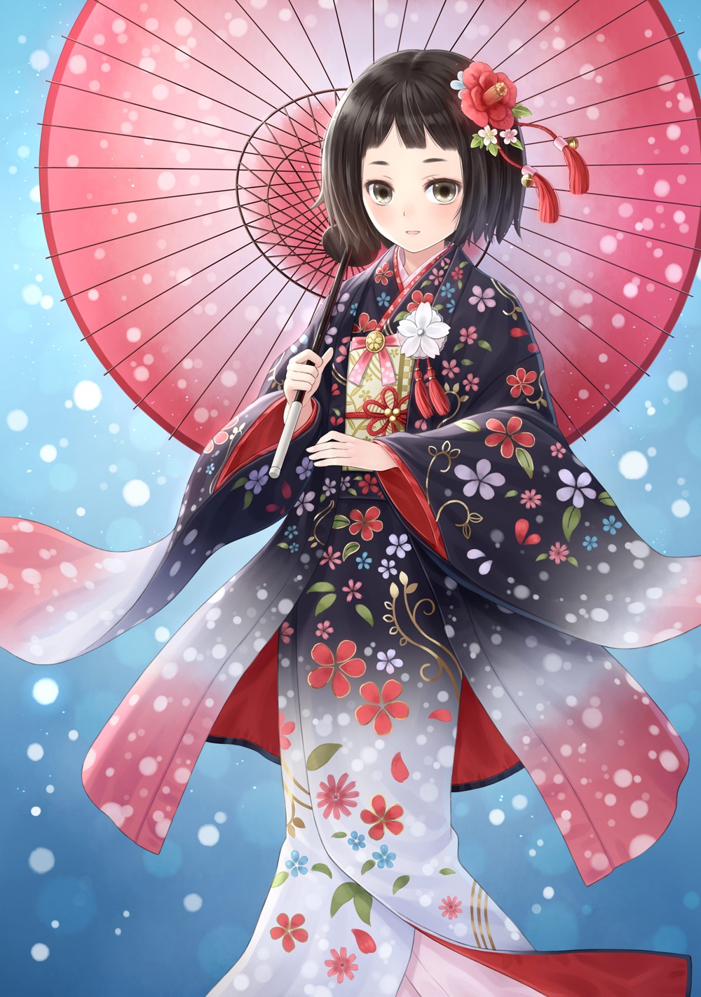 japanese_clothes kimono tadokoro_teppei umbrella