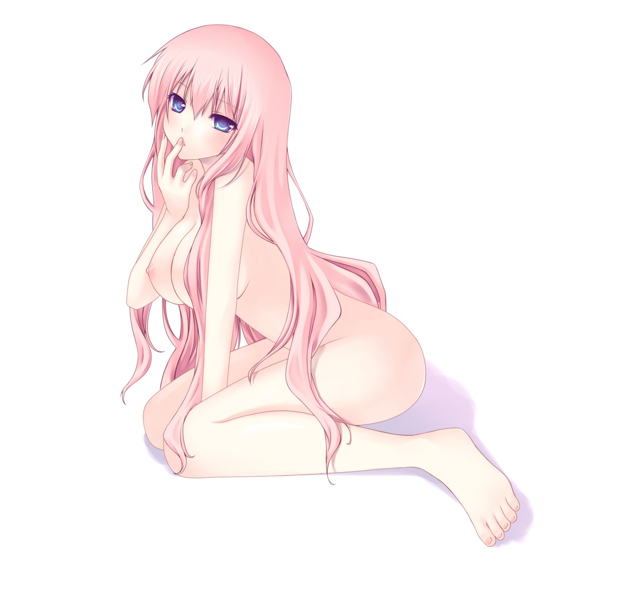 megurine_luka naked nana_mikoto nipples vocaloid