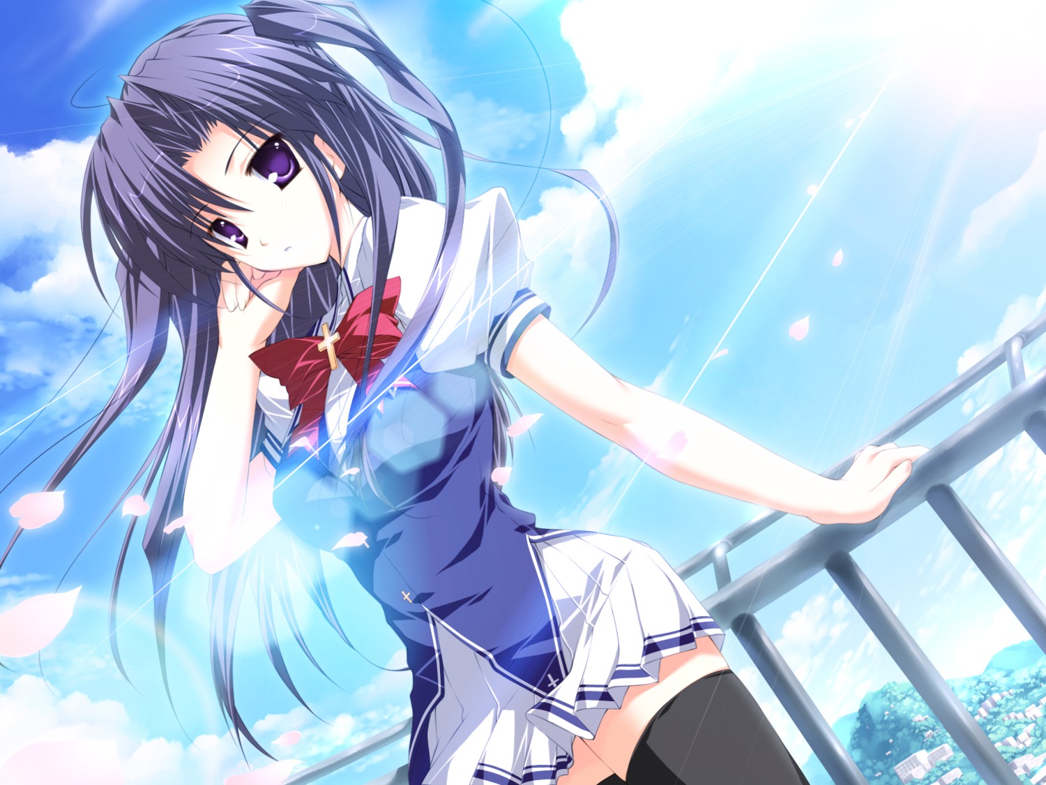 game_cg lyrical_lyric marmalade mikeou seifuku takami_rin thighhighs