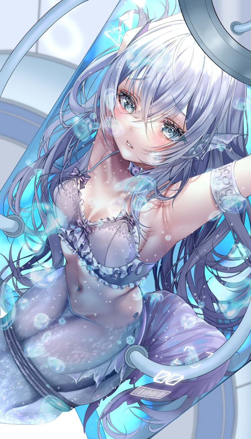 bondage bra isari_sensei mermaid monster_girl tail wet