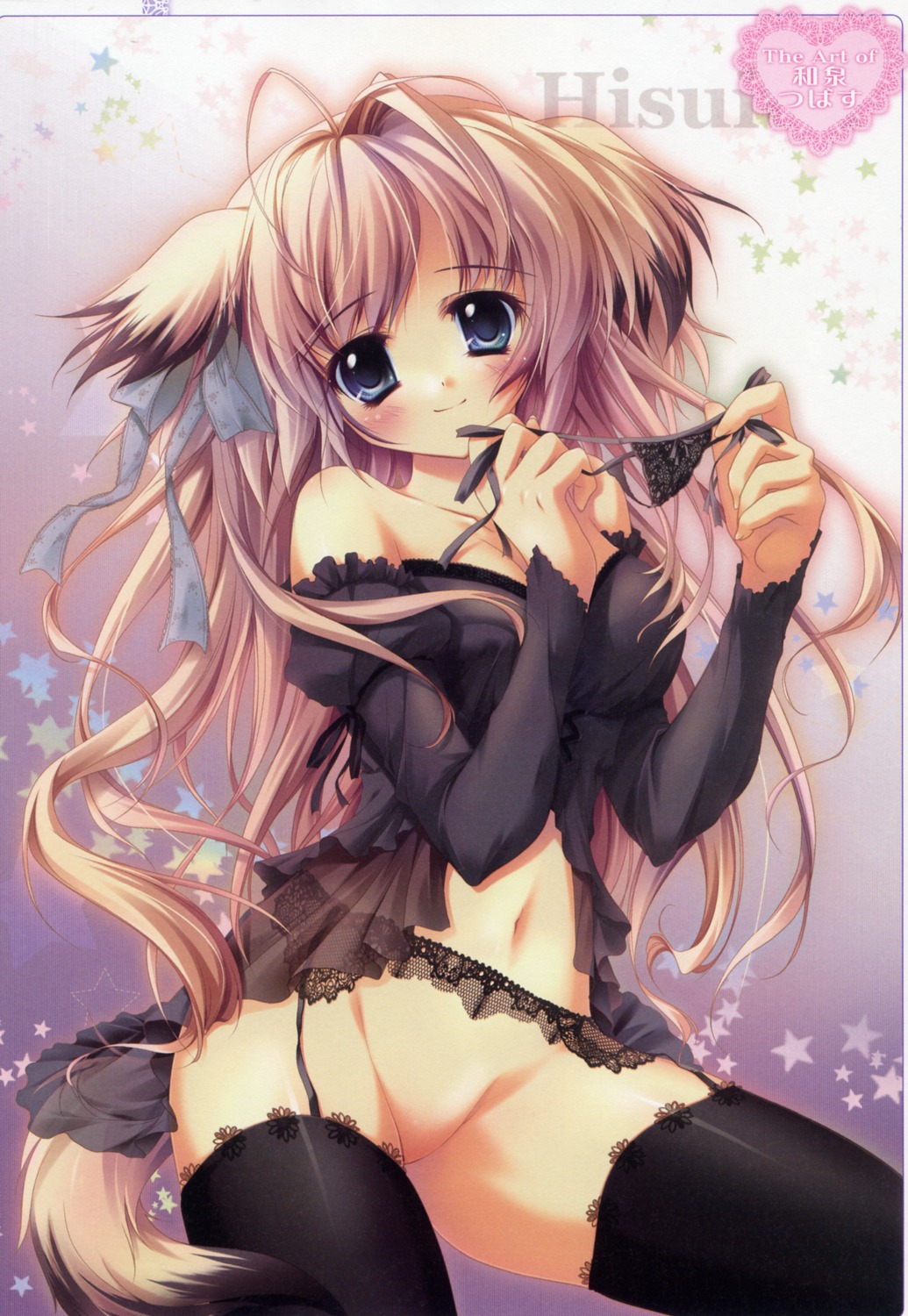 animal_ears garter_belt inumimi izumi_tsubasu nopan screening stockings tail thighhighs