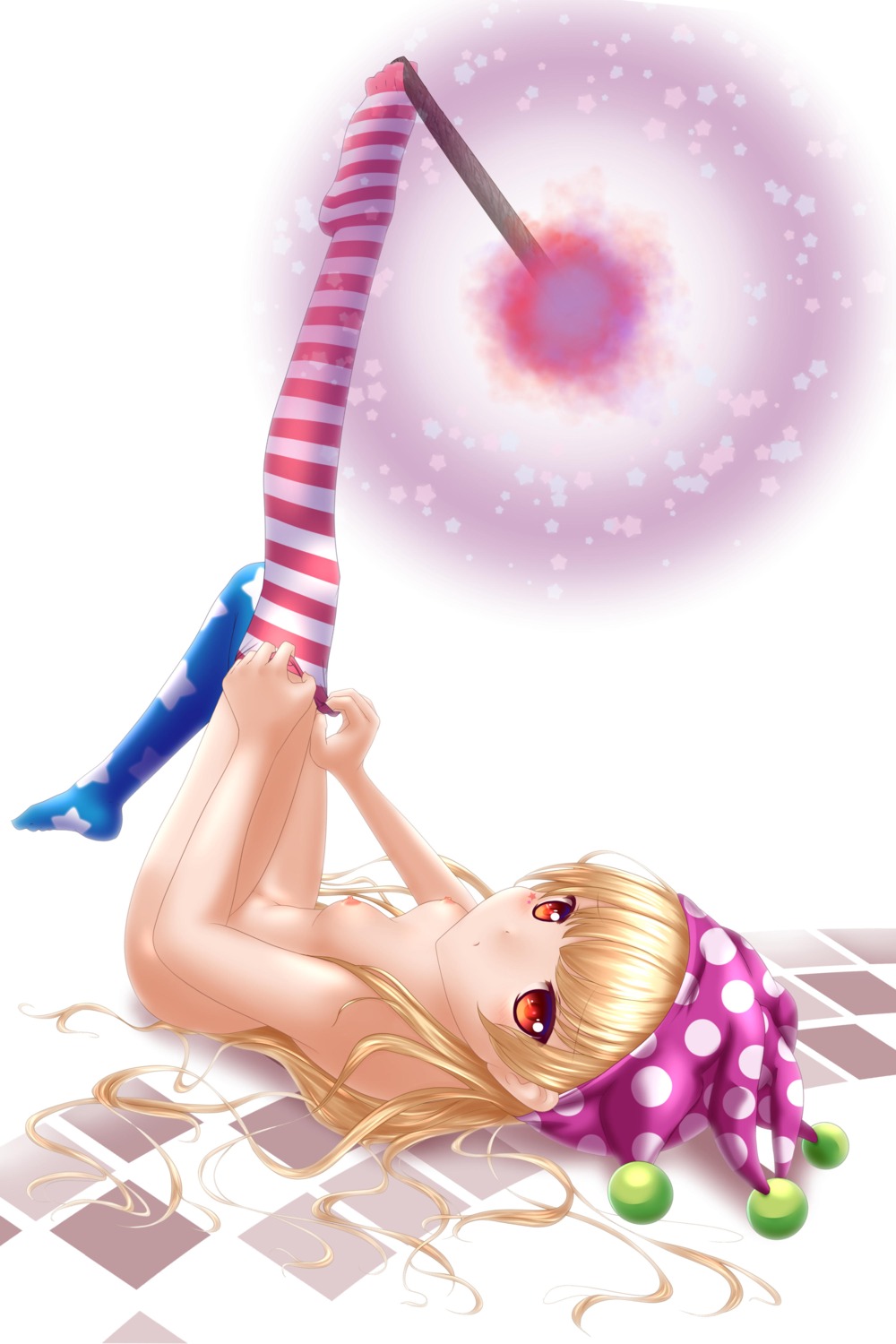 clownpiece naked nipples tagme thighhighs touhou