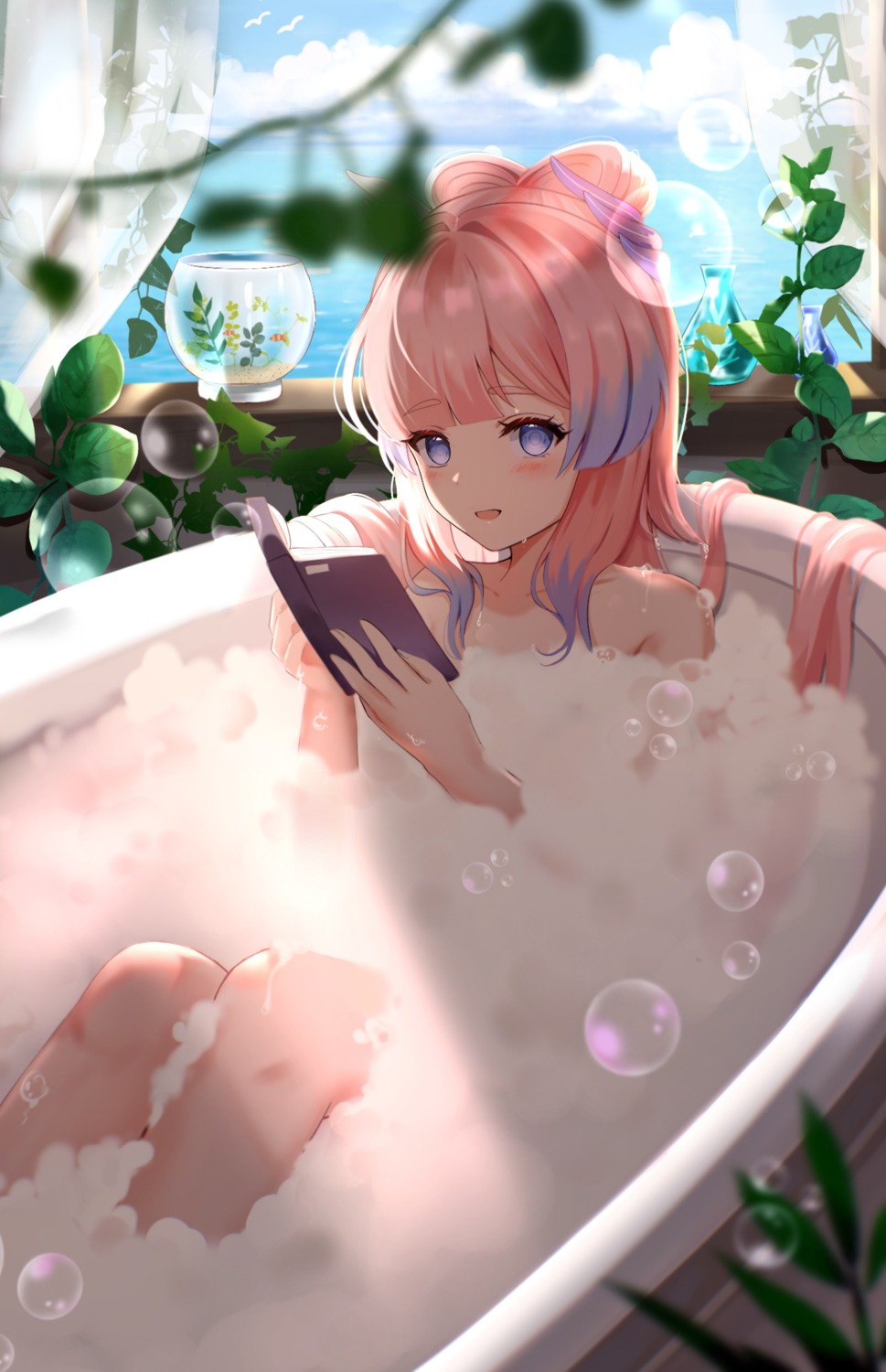 artist_revision bathing genshin_impact nasii sangonomiya_kokomi