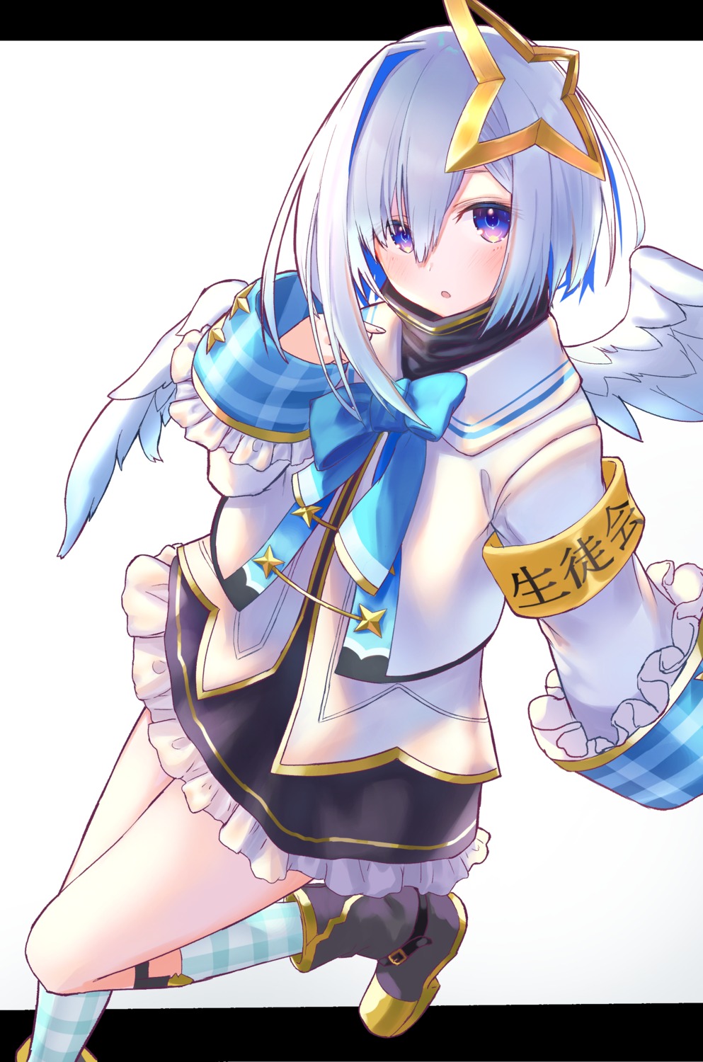 amane_kanata angel gore_(white_gore) hololive seifuku wings