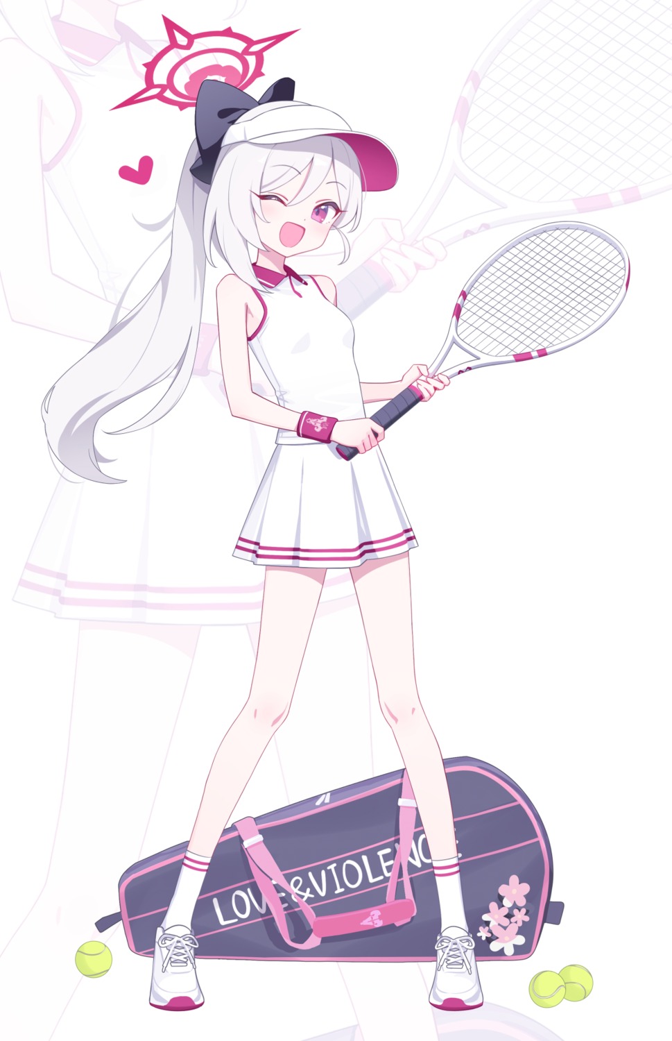 asagi_mutsuki blue_archive deadnooodles halo tennis