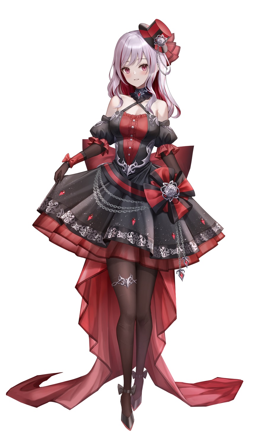 dress garter lolita_fashion lunacle no_bra pantyhose see_through