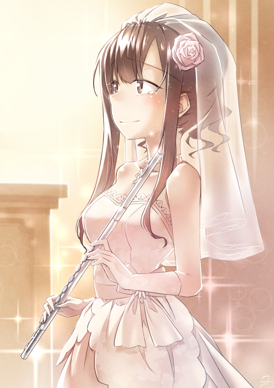 dress mizumoto_yukari the_idolm@ster the_idolm@ster_cinderella_girls the_idolm@ster_cinderella_girls_starlight_stage wedding_dress yomio