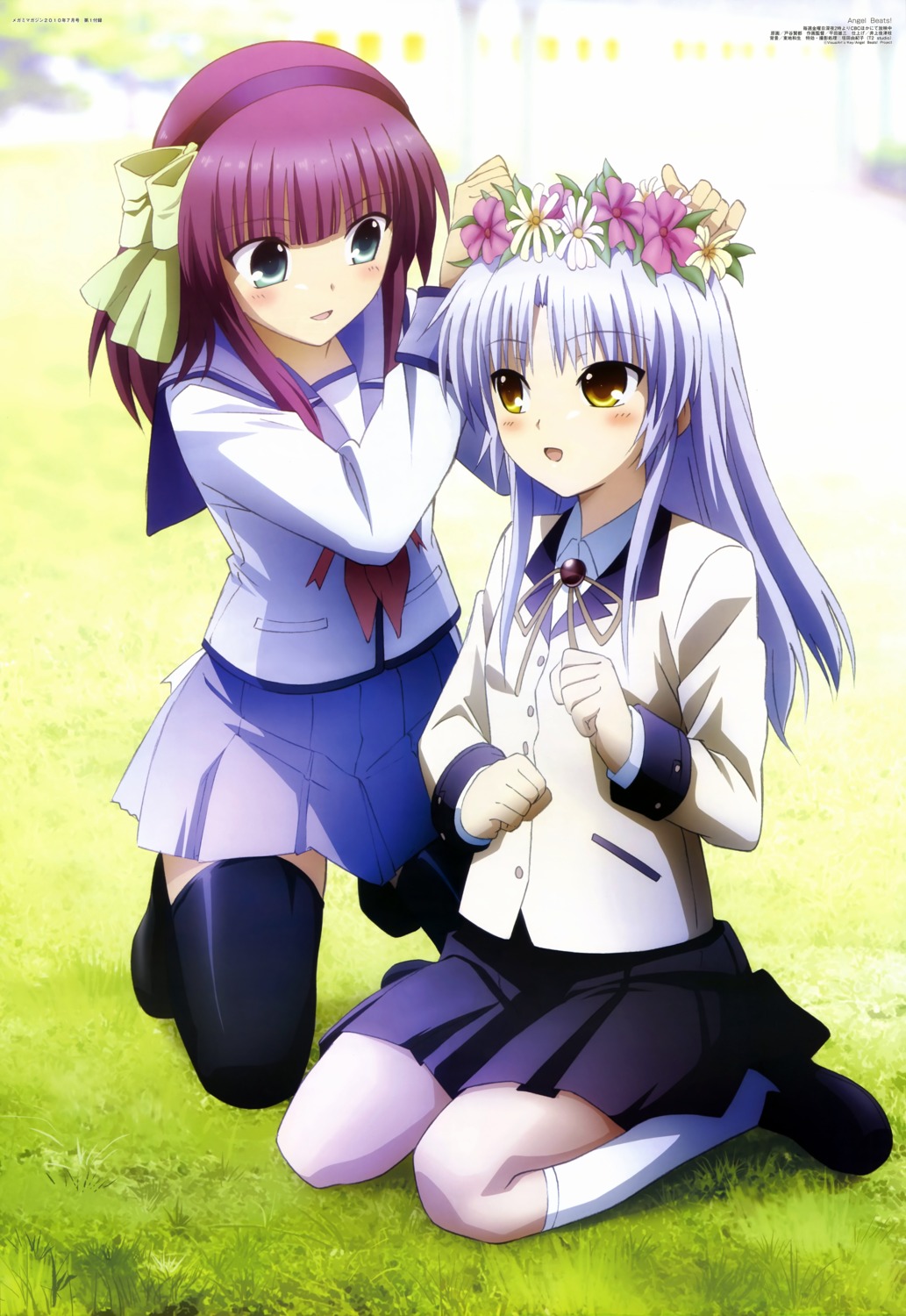 angel_beats! nakamura_yuri seifuku tachibana_kanade thighhighs toya_kento