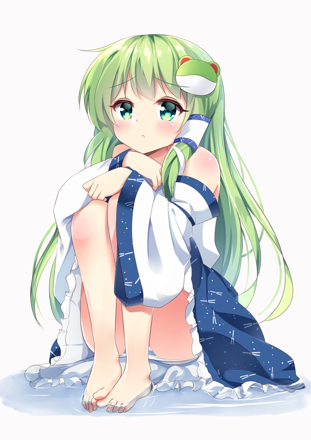 ikazu401 japanese_clothes kochiya_sanae pantsu shimapan touhou wet