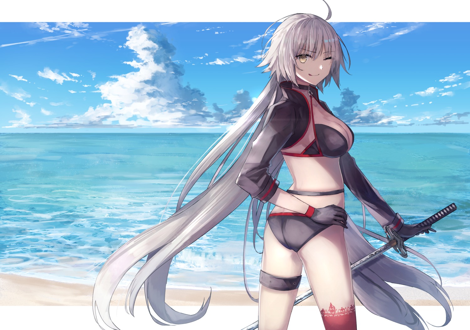 bikini_top fate/grand_order jeanne_d'arc jeanne_d'arc_(alter)_(fate) swimsuits thkani