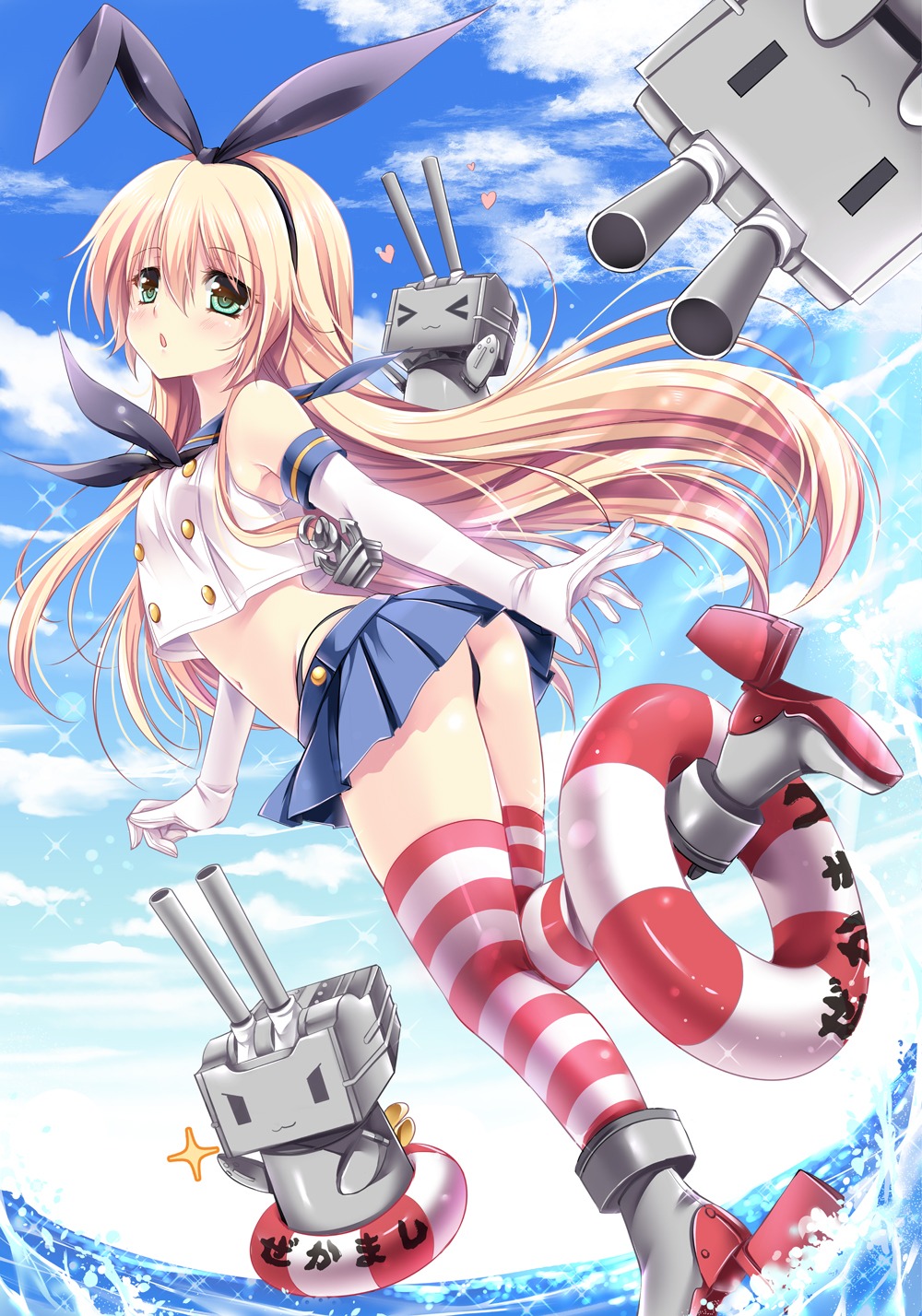 kantai_collection pantsu rensouhou-chan sakurano_ruu shimakaze_(kancolle) thighhighs thong