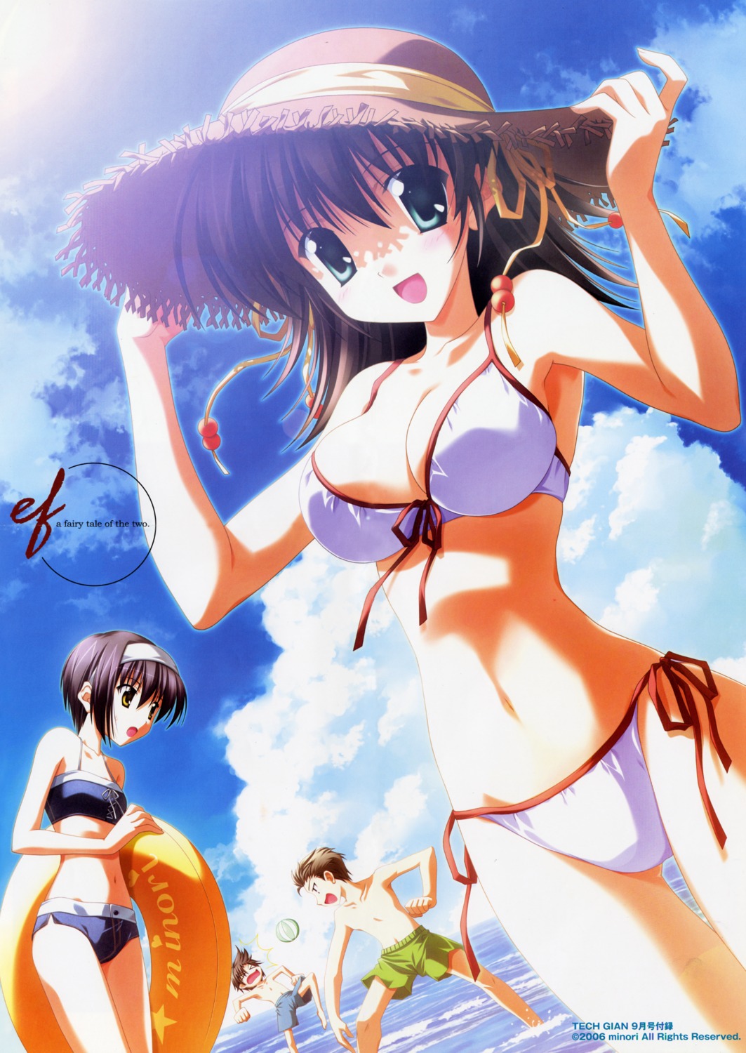 bikini cleavage ef_~a_fairytale_of_the_two~ hirono_hiro miyamura_miyako nanao_naru shindou_kei swimsuits tsutsumi_kyousuke