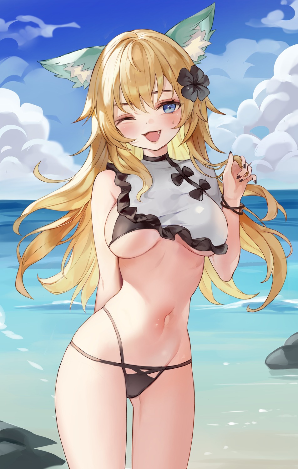 animal_ears bikini rurufix swimsuits