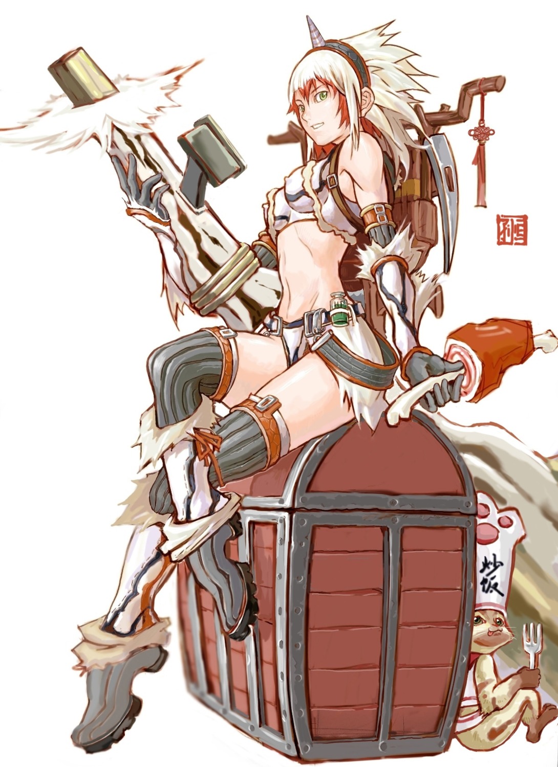 erect_nipples kirin monster_hunter sanzhuangwangcat thighhighs