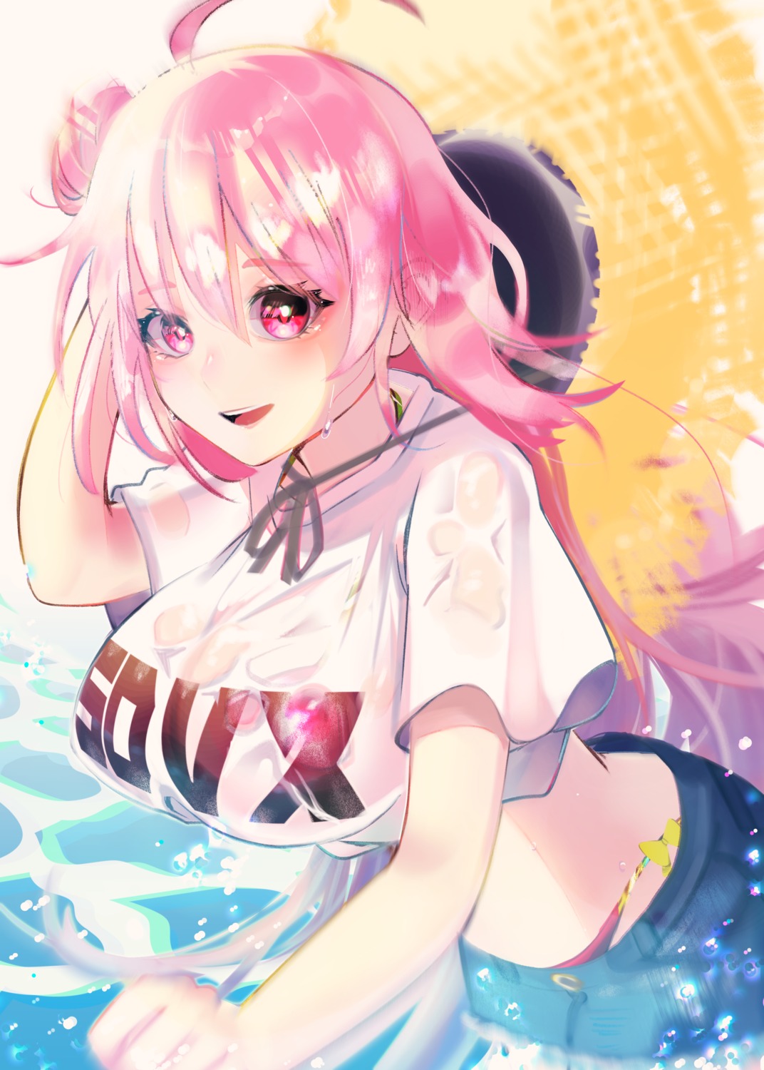 bikini rasis satanaka_kuroha see_through sound_voltex swimsuits wet_clothes