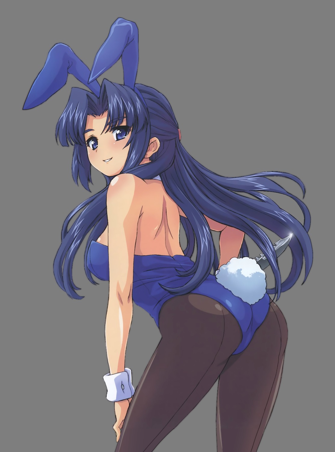 animal_ears asakura_ryouko ass bunny_ears bunny_girl fountain's_square hagiya_masakage pantyhose suzumiya_haruhi_no_yuuutsu tail transparent_png