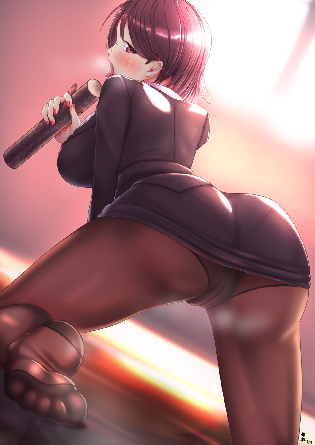 ass business_suit feet okiami pantsu pantyhose