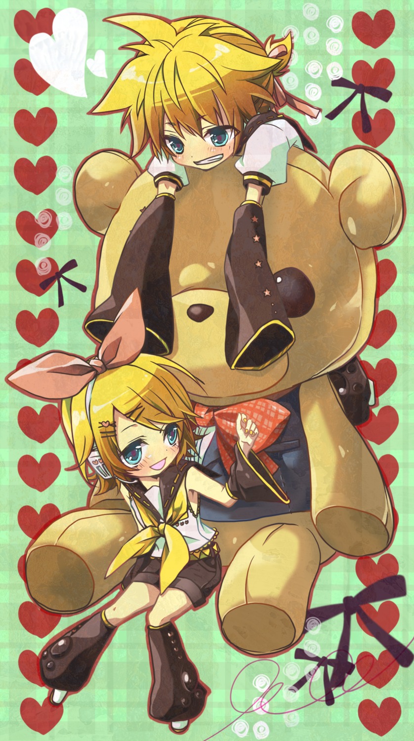 headphones kagamine_len kagamine_rin teito vocaloid