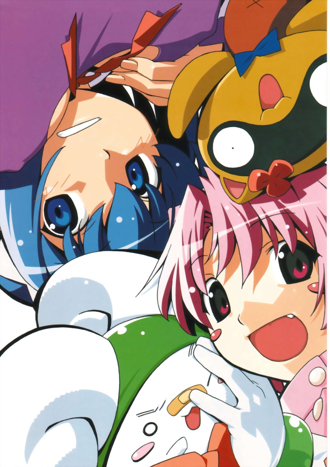 bandaid breast_grab cleavage erect_nipples kokubunji_koyori maid mugimaru nakahara_komugi nurse nurse_witch_komugi posokichi watanabe_akio