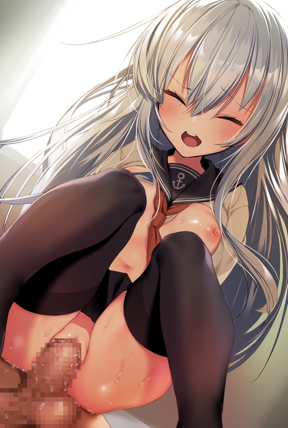 breasts censored haiba hibiki_(kancolle) kantai_collection loli nipples no_bra penis pussy seifuku sex shirt_lift skirt_lift thighhighs