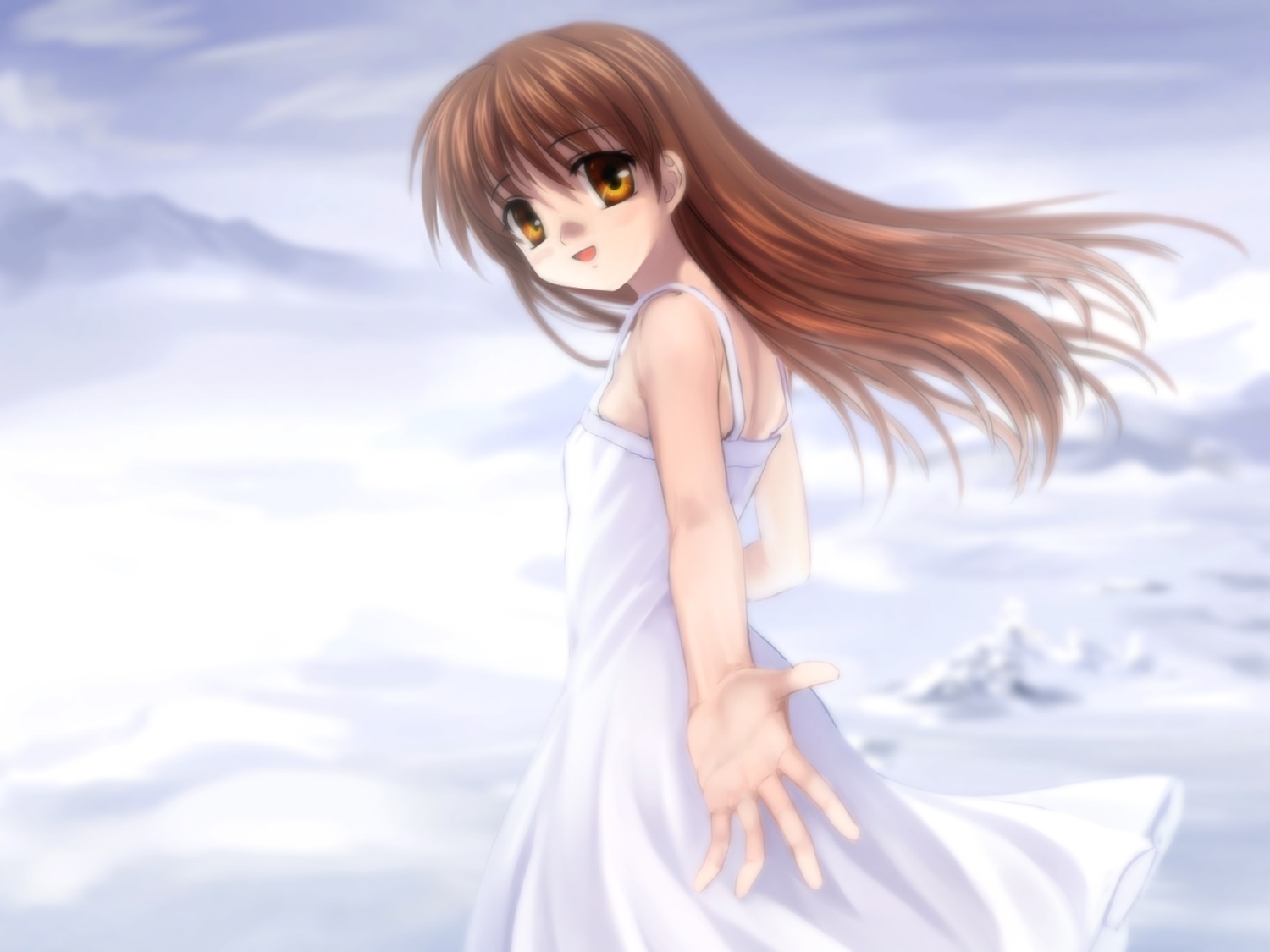 clannad dress girl_from_the_illusionary_world moonknives summer_dress wallpaper