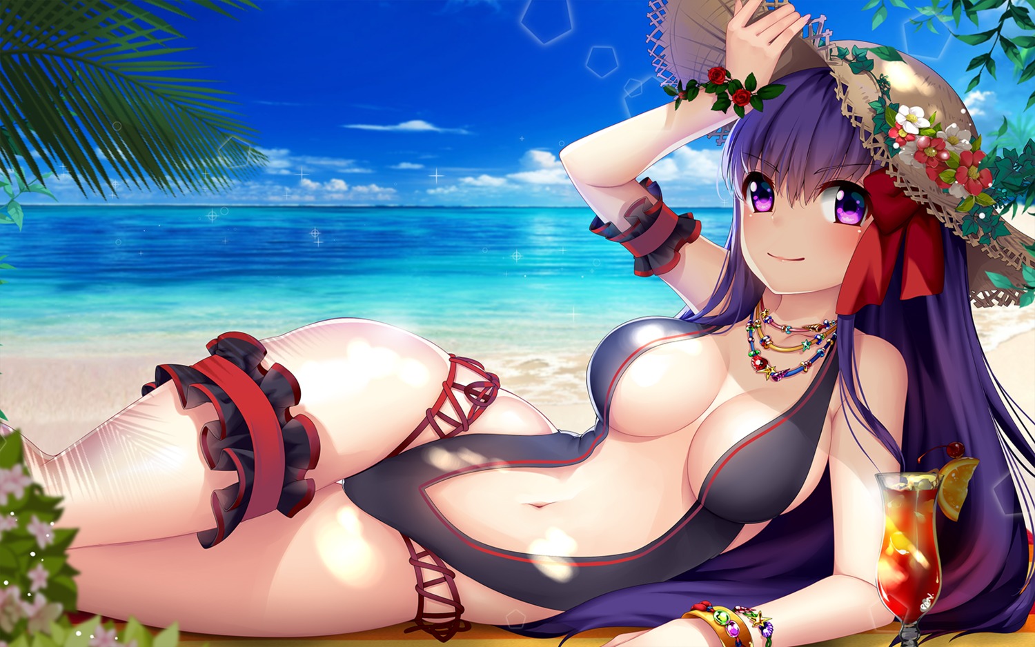 bb_(fate/extra_ccc) cleavage fate/extra fate/extra_ccc fate/stay_night garter kashi_kosugi swimsuits