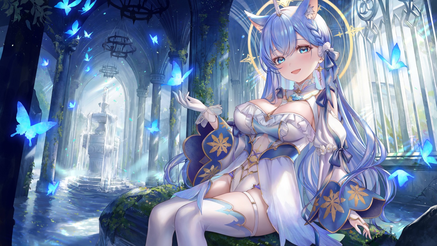 animal_ears garter halo leotard tagme thighhighs yahiro_(heartseek000) yuler_(vtuber)