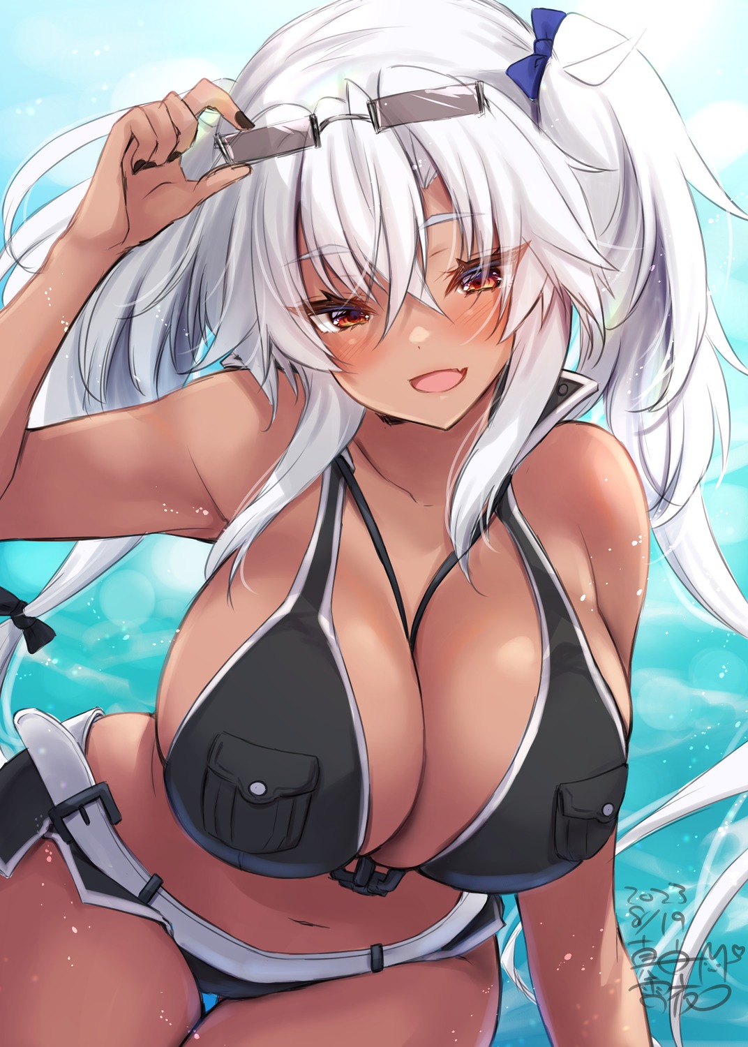 bikini kantai_collection mashiro_yukiya megane musashi_(kancolle) swimsuits