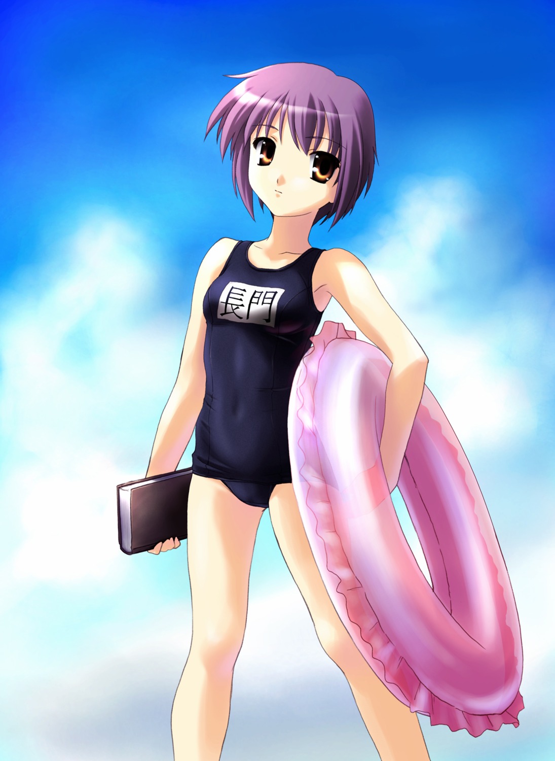 nagato_yuki norizou_type-r school_swimsuit suzumiya_haruhi_no_yuuutsu swimsuits