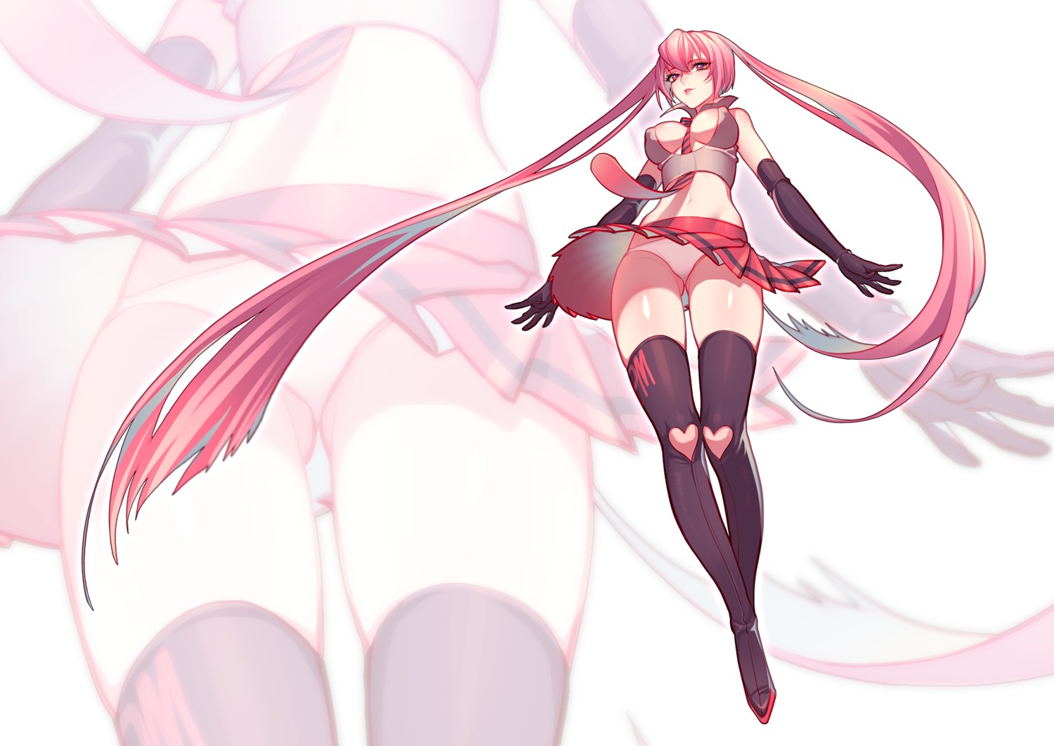 erect_nipples hatsune_miku no_bra pantsu quuni thighhighs vocaloid