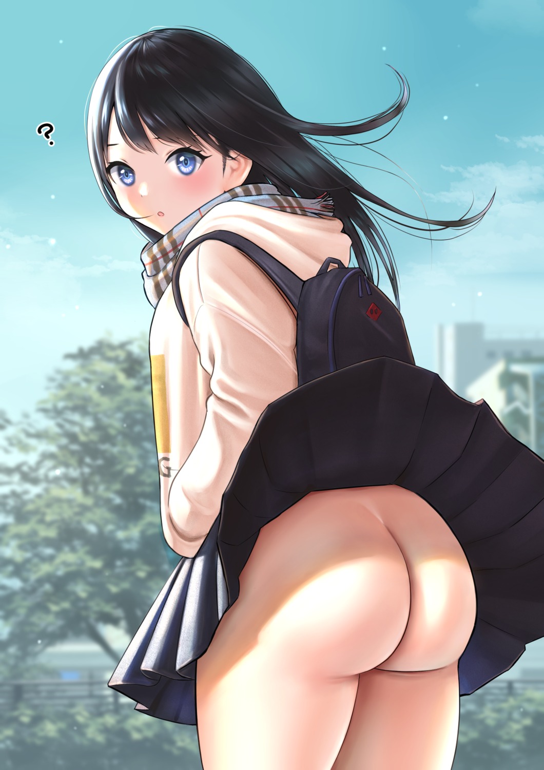 ass nopan seifuku skirt_lift ssss.gridman takapin takarada_rikka wardrobe_malfunction