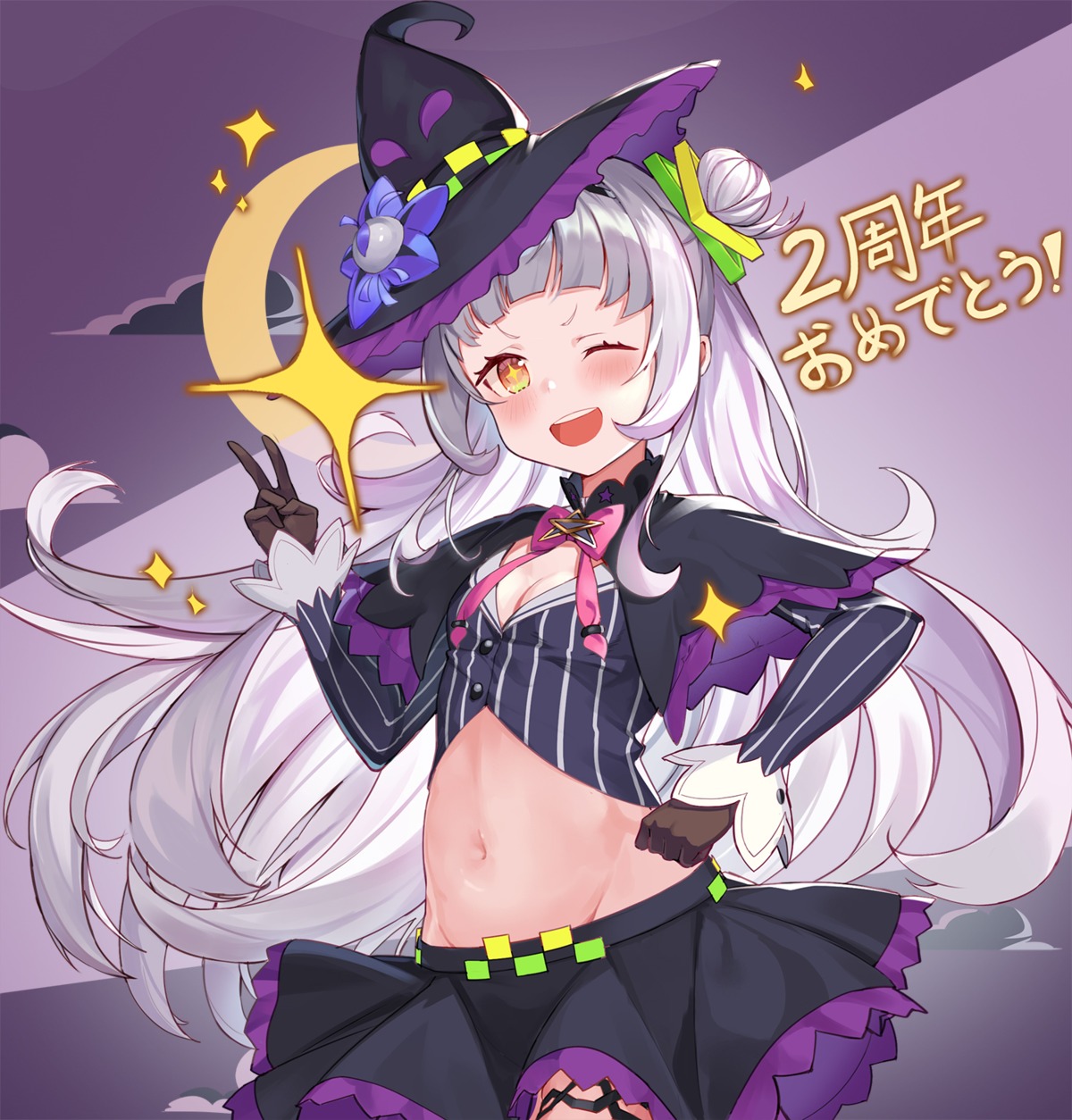 cleavage garter hololive murasaki_shion ohihil witch