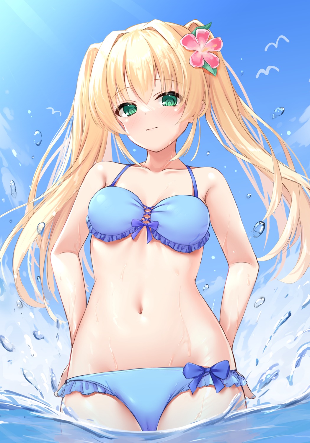 bikini cameltoe ncontrail_(mgax7527) summer_pockets swimsuits tsumugi_wenders wet
