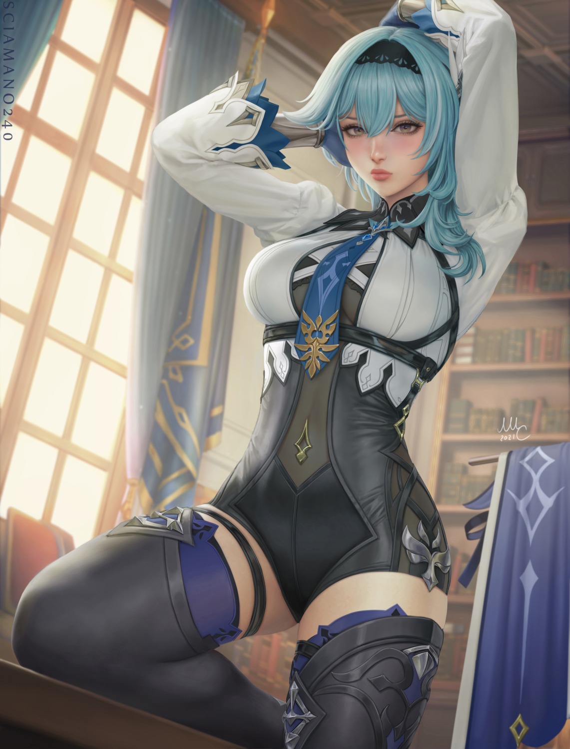 eula garter genshin_impact mirco_cabbia thighhighs