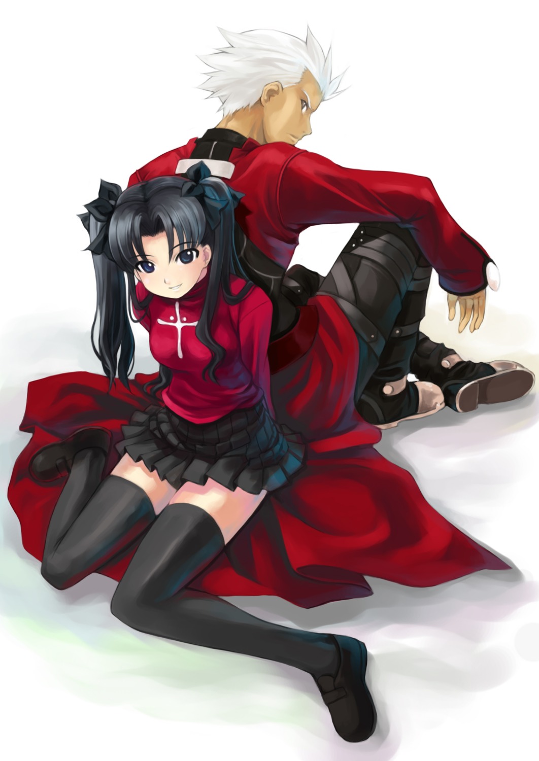 archer fate/stay_night mikazuki_akira thighhighs toosaka_rin tri-moon!