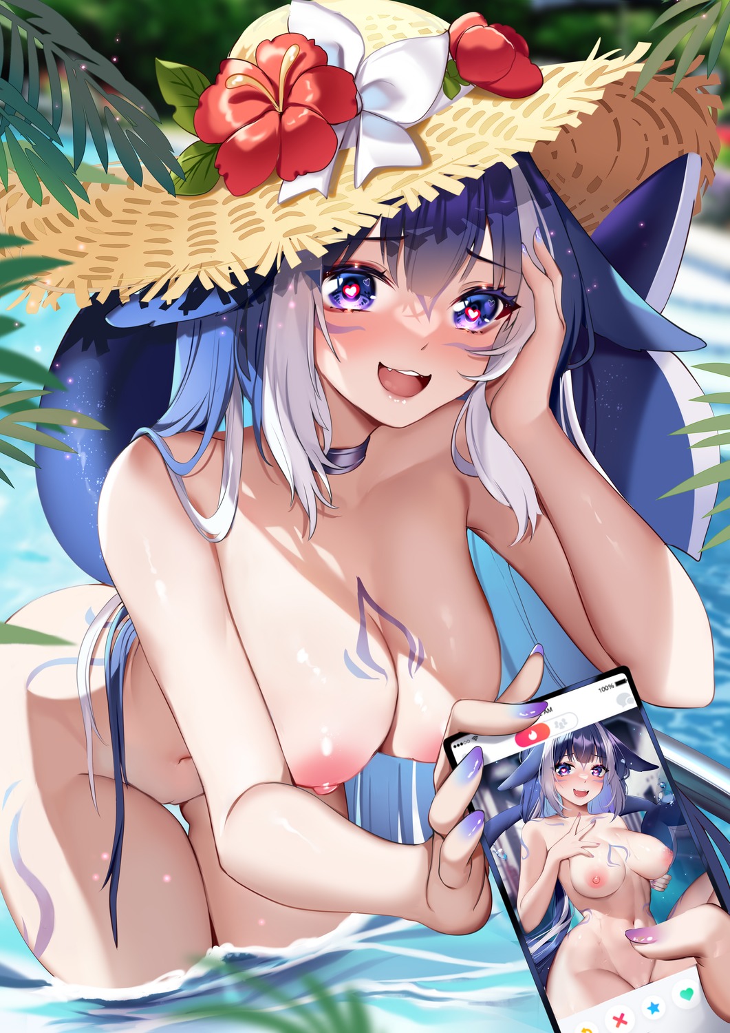 animal_ears indie_virtual_youtuber naked nipples pussy shylily squchan uncensored wet