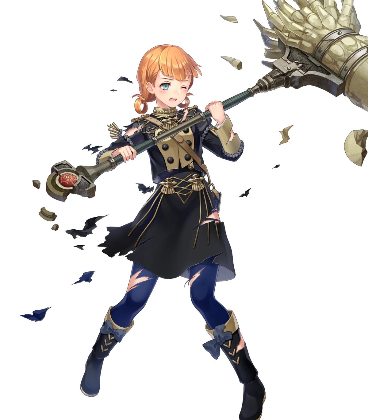 annette_fantine_dominic fire_emblem fire_emblem_heroes fire_emblem_three_houses heels nintendo pantyhose torn_clothes tsukito uniform weapon