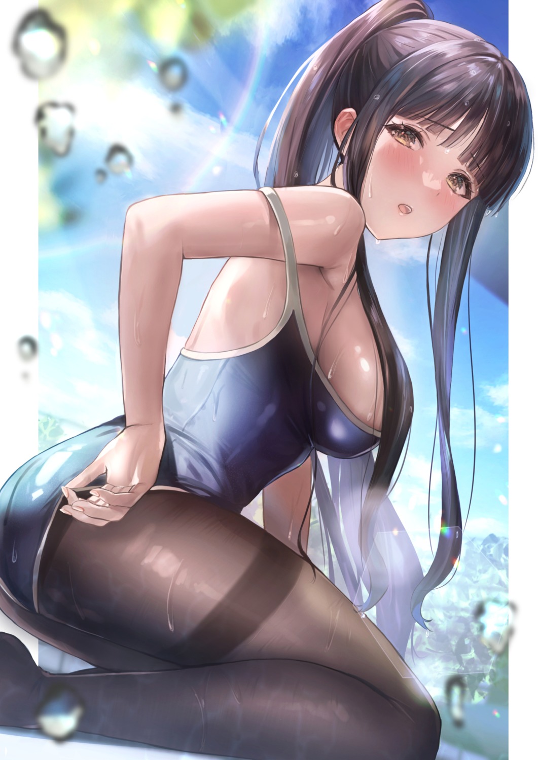 ass pantyhose sakamuke school_swimsuit swimsuits