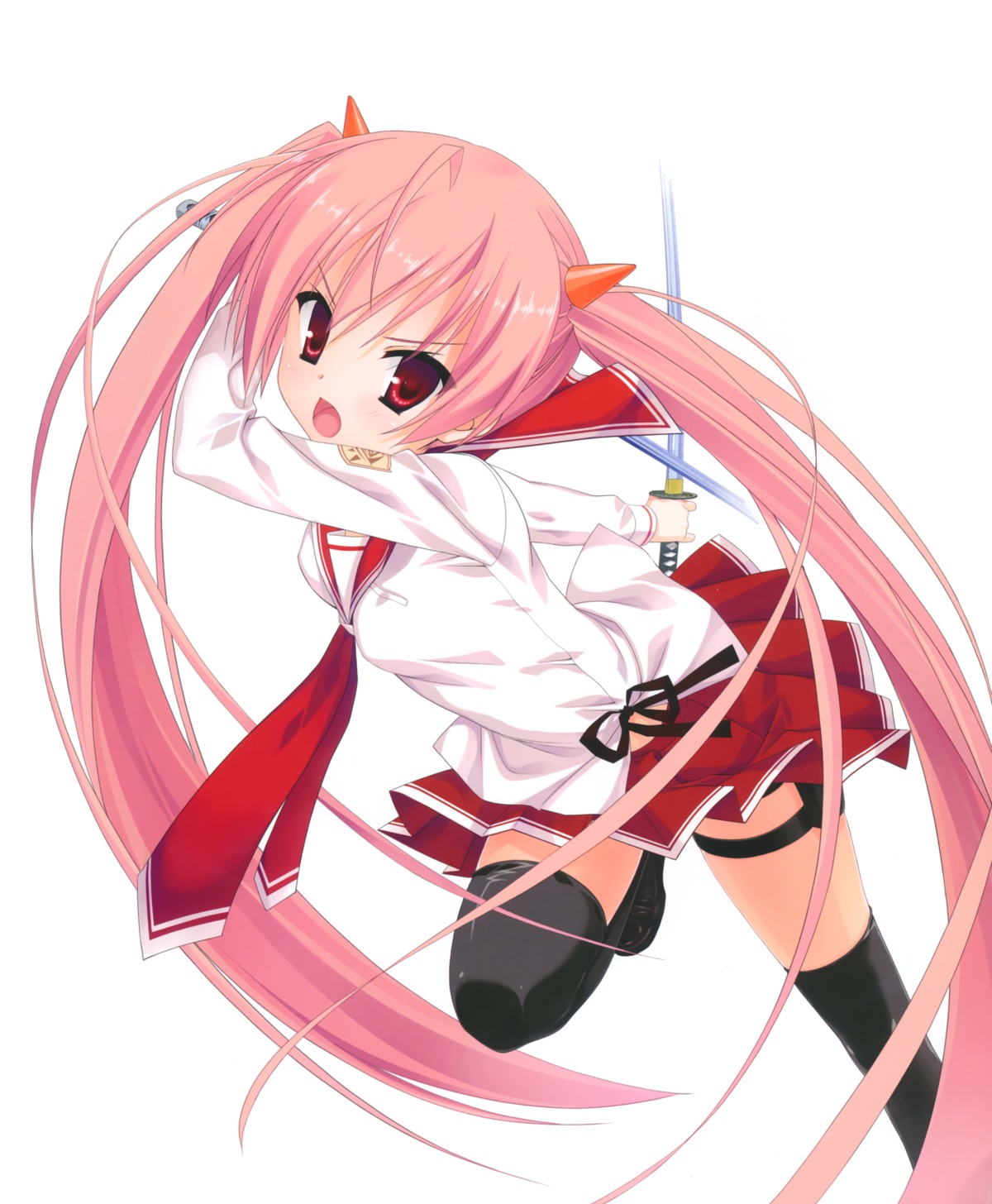 hidan_no_aria kanzaki_h._aria kobuichi seifuku sword thighhighs