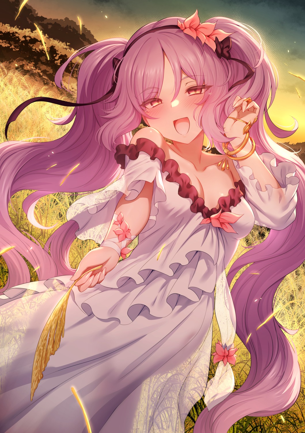 dress euryale fate/grand_order no_bra pregnant rogia see_through summer_dress