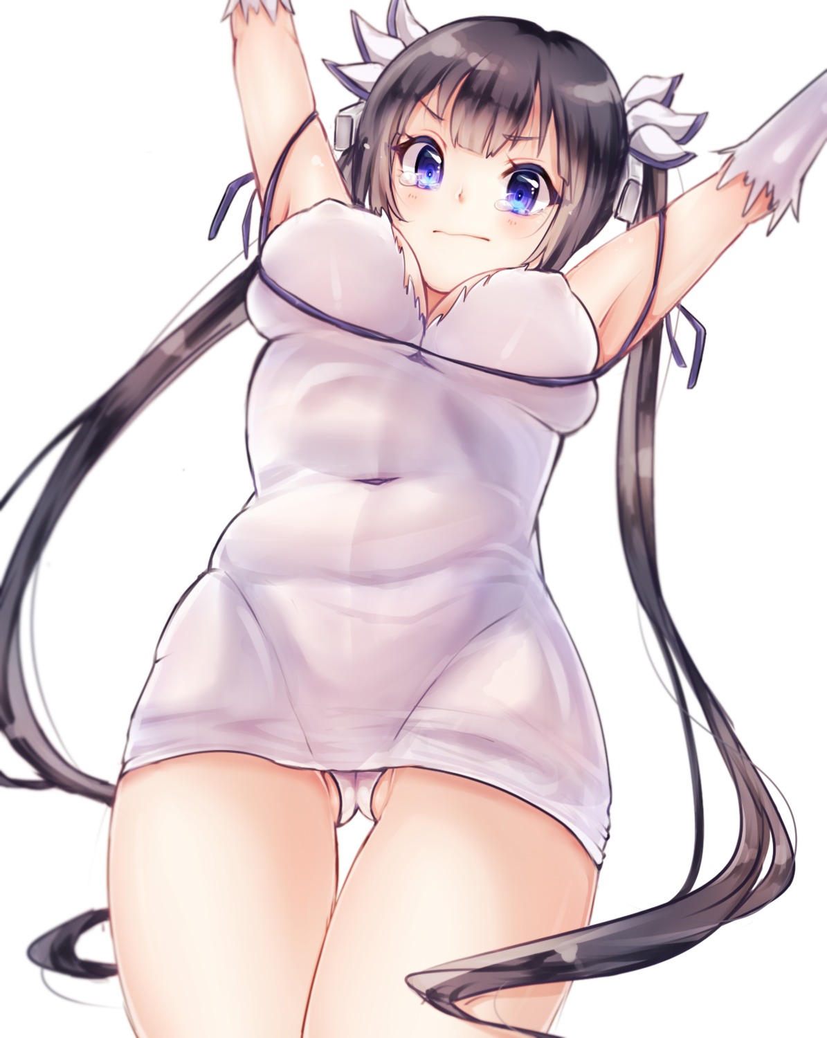 dress dungeon_ni_deai_wo_motomeru_no_wa_machigatteiru_darou_ka erect_nipples hestia_(danmachi) pantsu