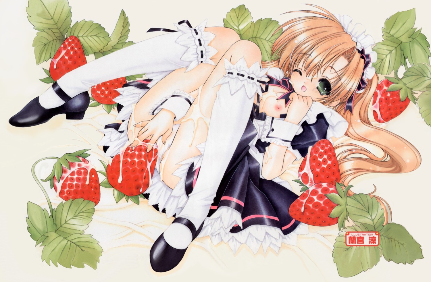 breasts cream maid masturbation nipples open_shirt pantsu ramiya_ryou