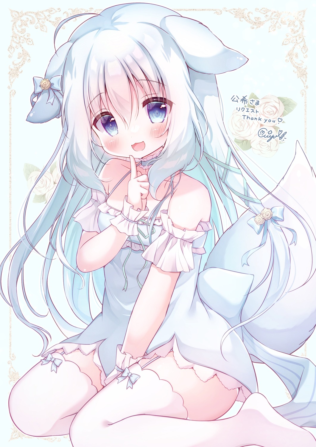 animal_ears dress futaba_sharo hanasakichu marble_creators stockings tail thighhighs