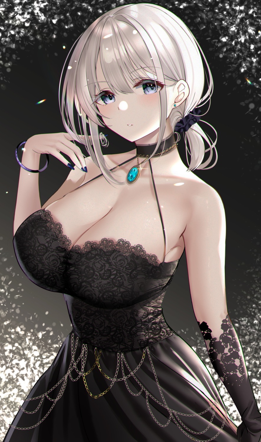 cleavage dress muka_tsuku no_bra