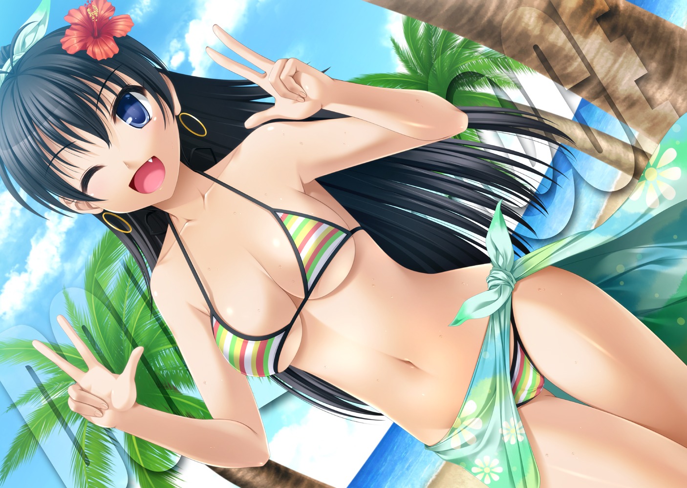 bikini cameltoe cleavage fujimiya_yuu ganaha_hibiki swimsuits the_idolm@ster underboob