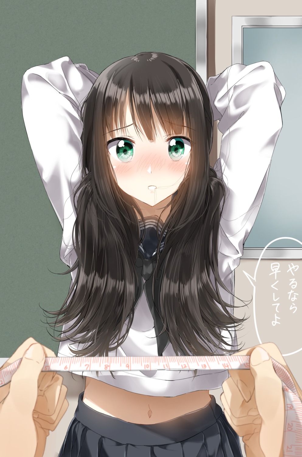 pentagon_(railgun_ky1206) seifuku shirt_lift