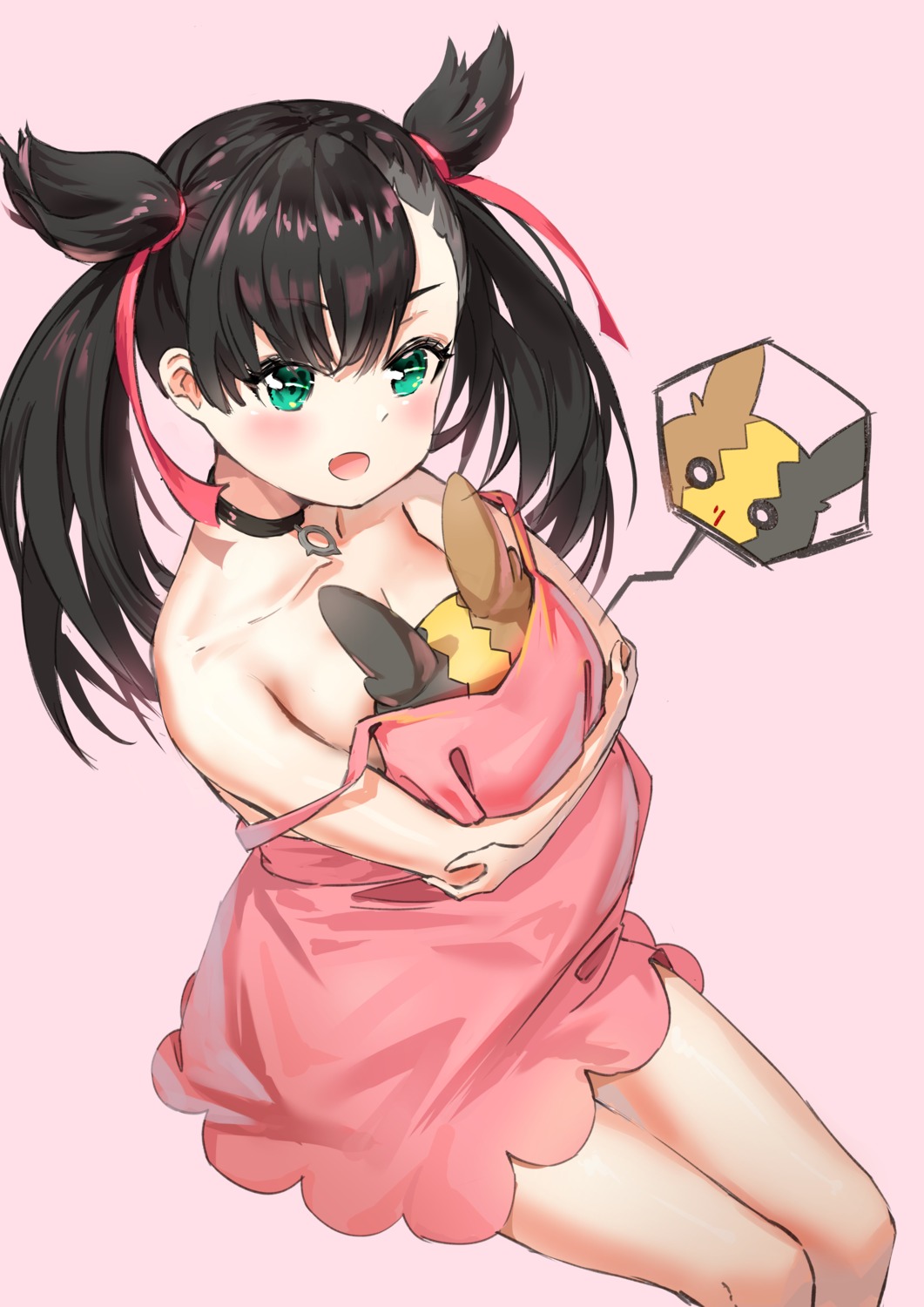 cleavage dress kian mary_(pokemon) morpeko no_bra pokemon pokemon_swsh