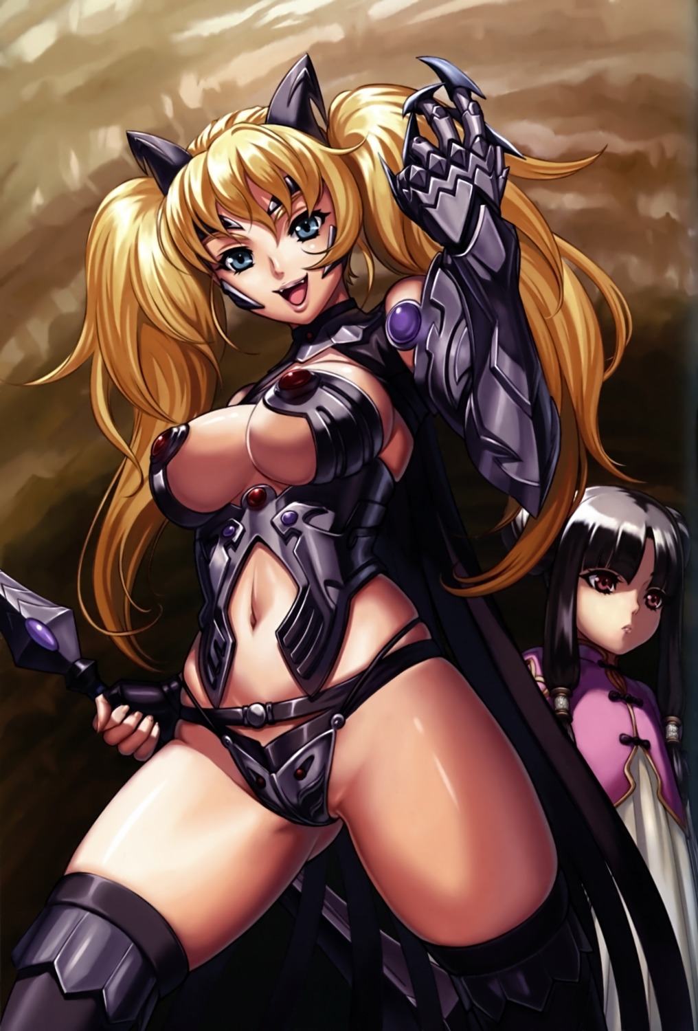 cleavage eiwa elina queen's_blade queen's_blade_rebellion thighhighs